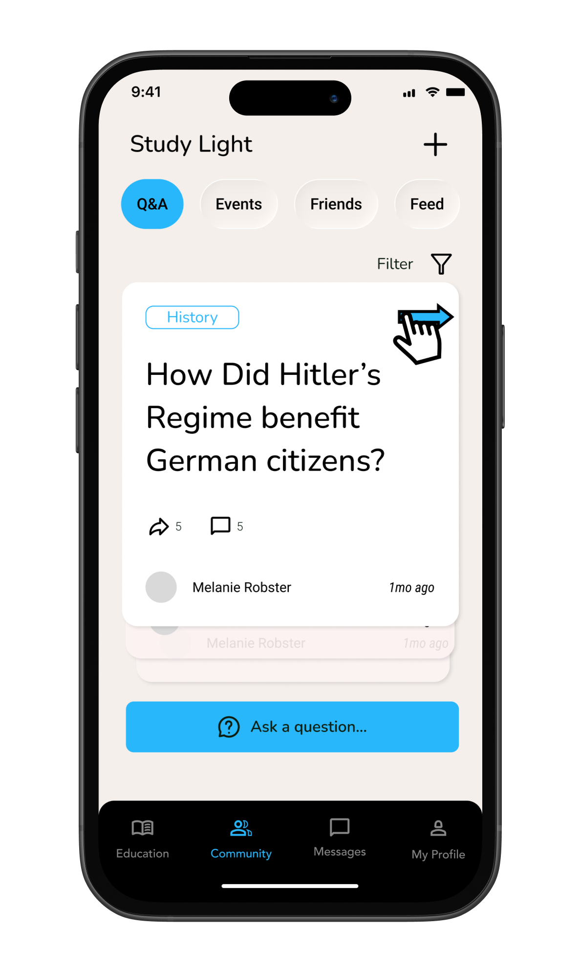 Q&A iPhone mockup