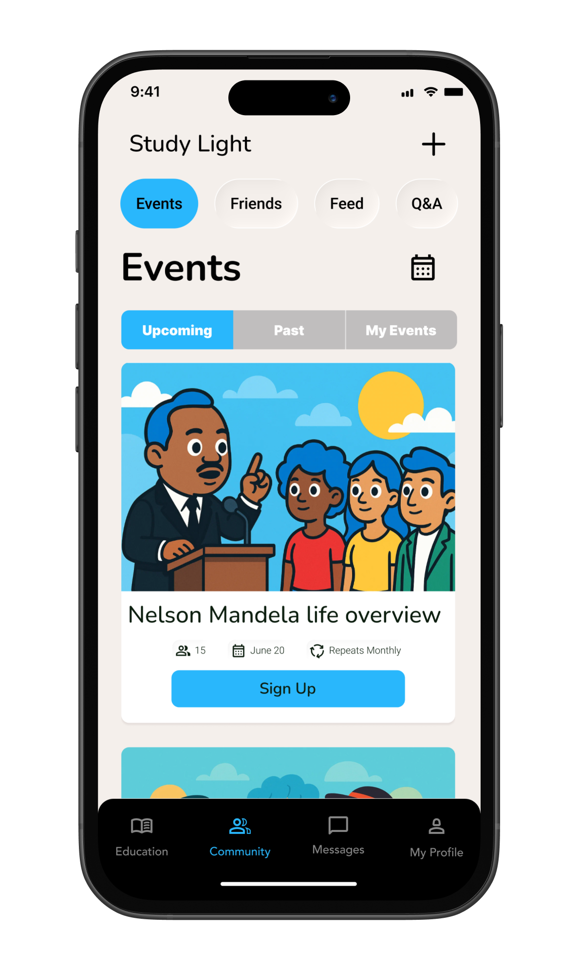 events iPhone mockup
