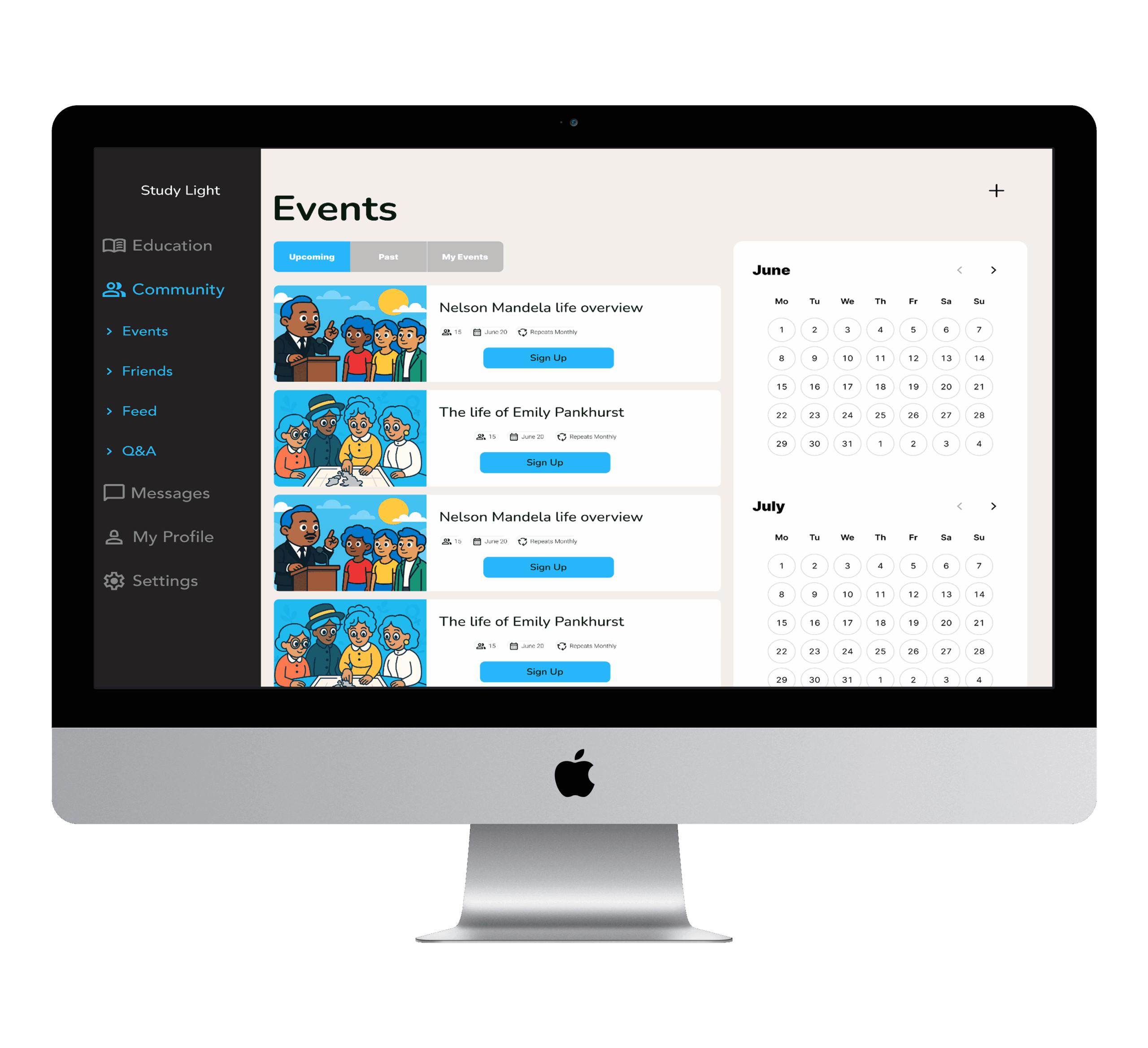 events macbook mockup