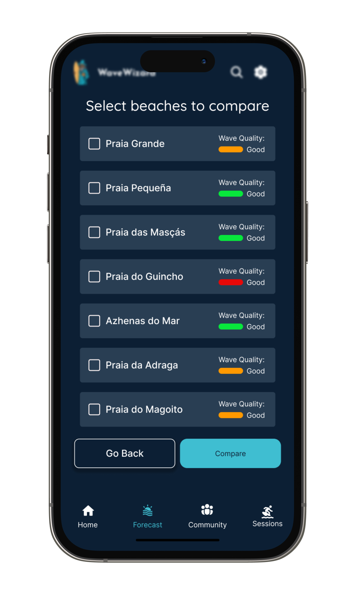 select compare iPhone mockup