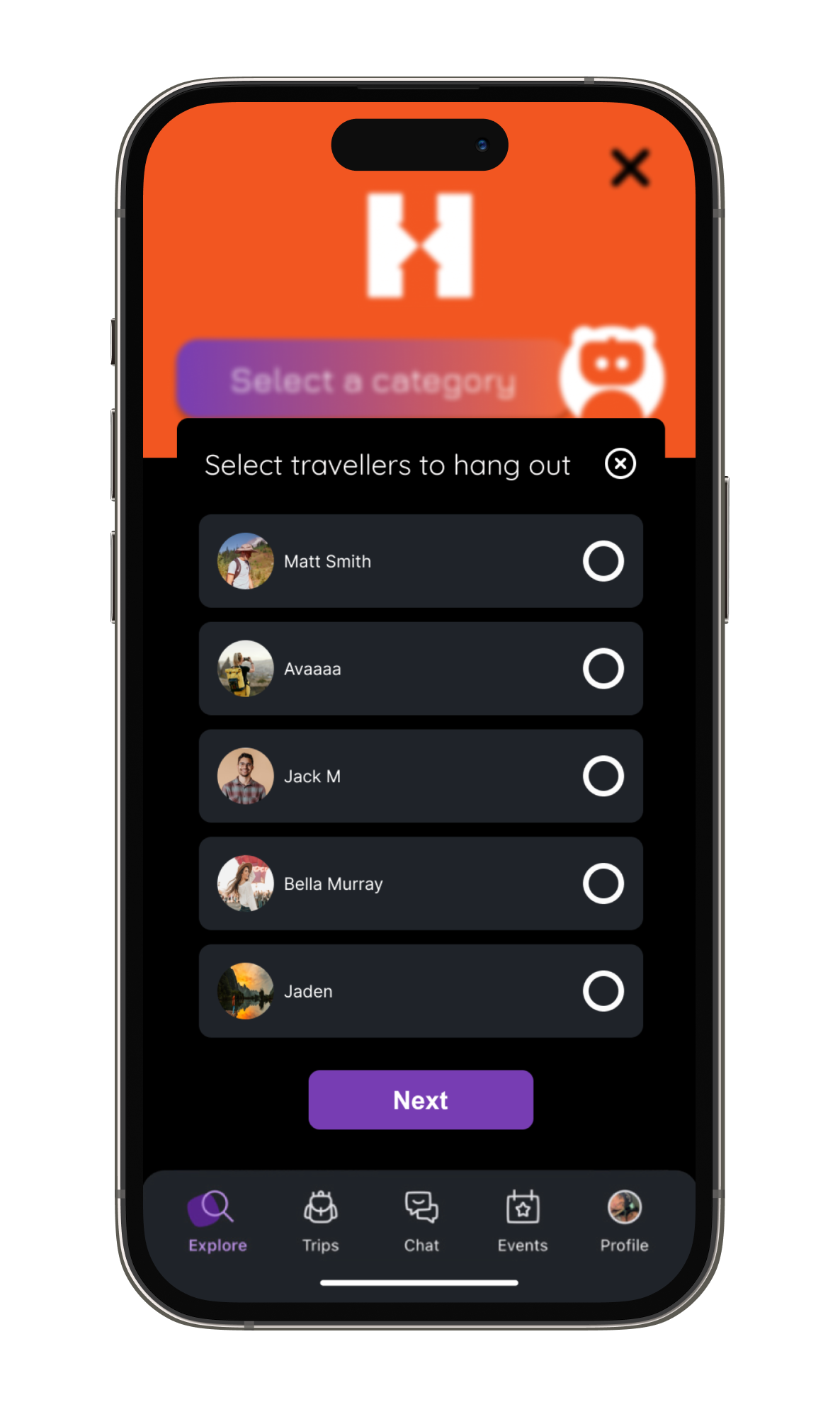 select travellers  iPhone mockup