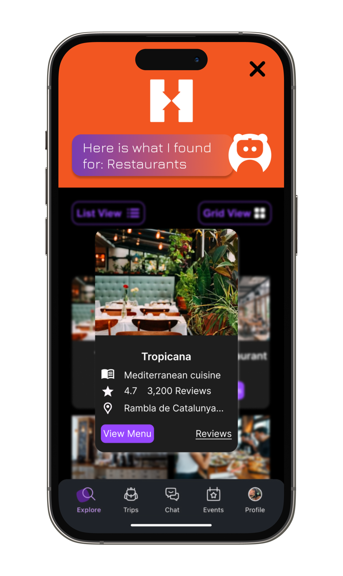 selected restauran iPhon mockup
