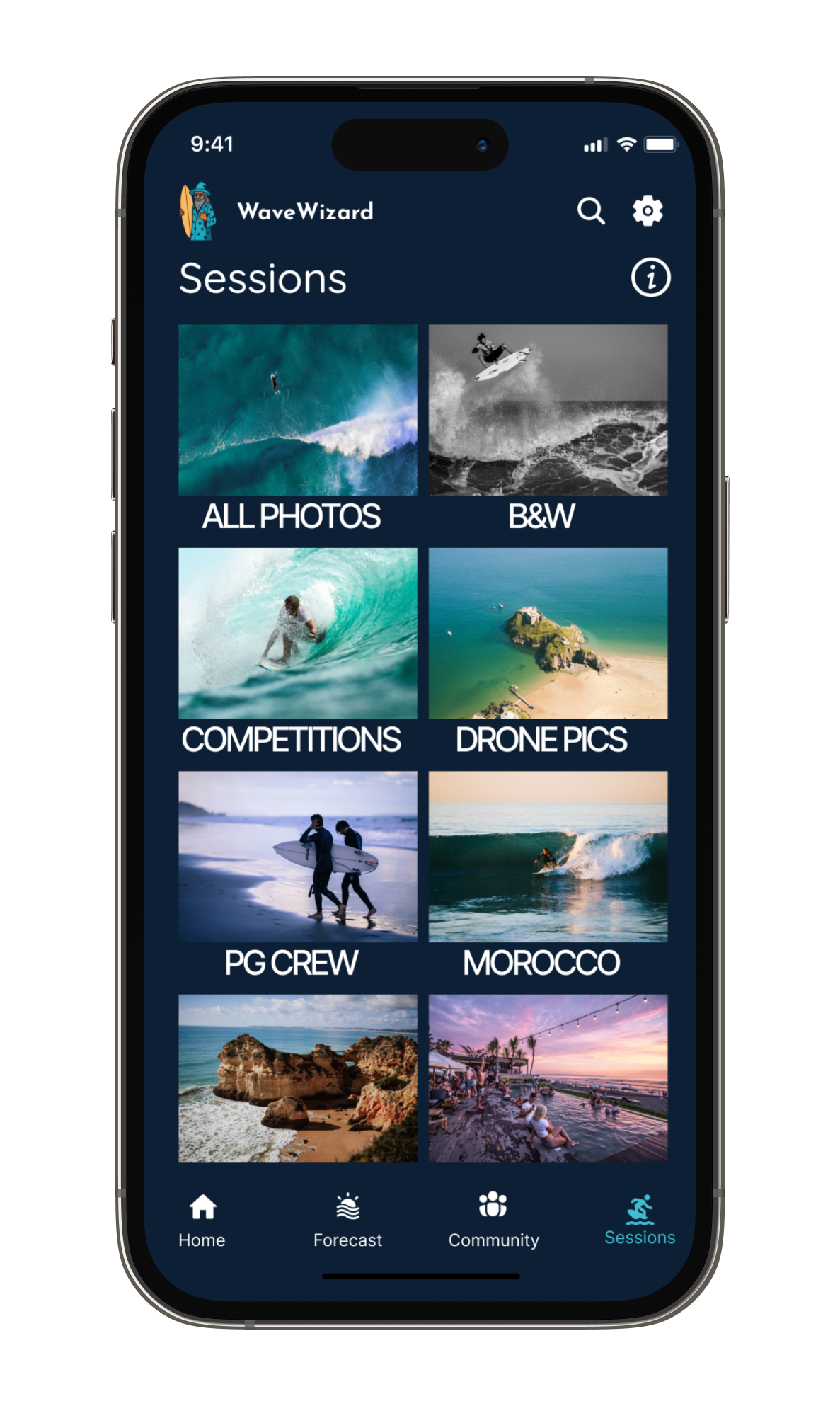 sessions iPhone mockup