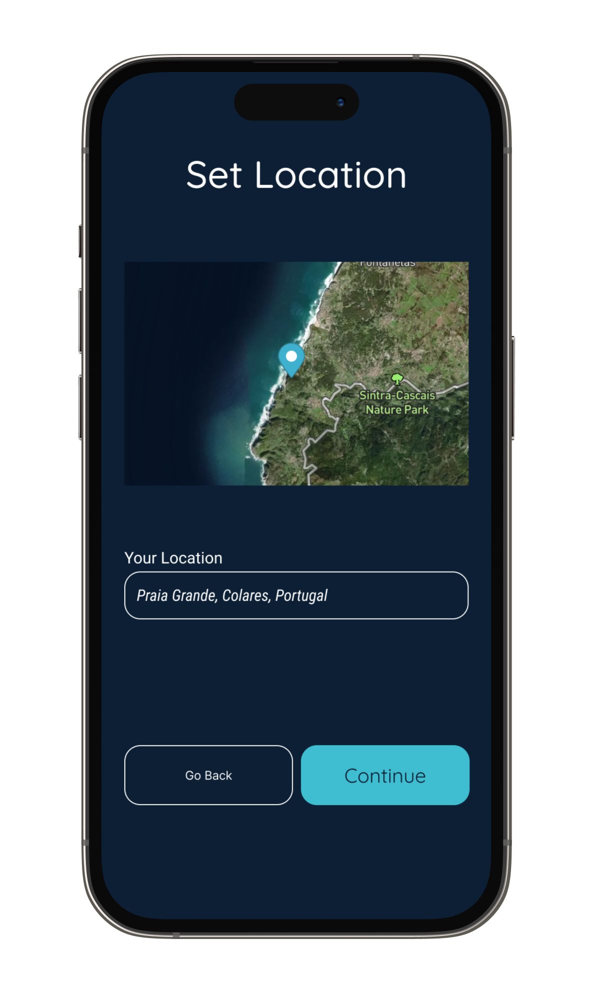 set location iPhone mockup